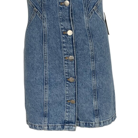 Anthropologie Pilcro Short Sleeve Denim Button Front Mini Dress 00 Blue Fall - Picture 10 of 13